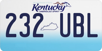 KY license plate 232UBL