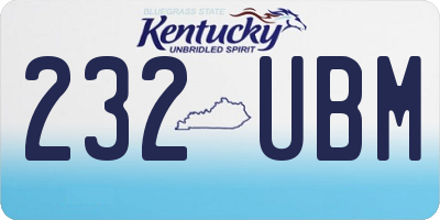 KY license plate 232UBM