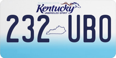 KY license plate 232UBO