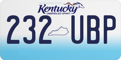 KY license plate 232UBP