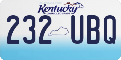 KY license plate 232UBQ