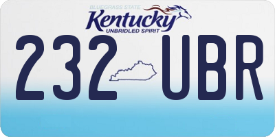 KY license plate 232UBR