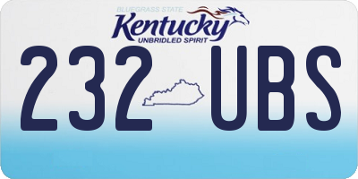 KY license plate 232UBS