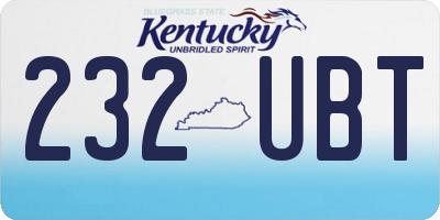 KY license plate 232UBT