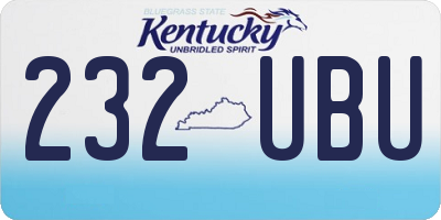 KY license plate 232UBU