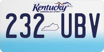KY license plate 232UBV