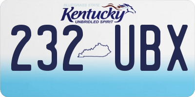 KY license plate 232UBX