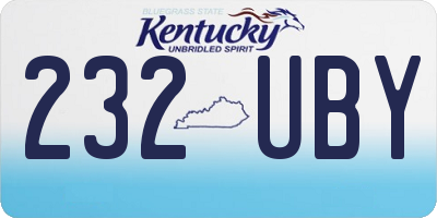 KY license plate 232UBY