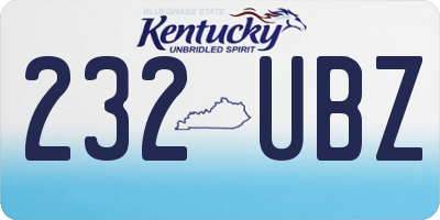 KY license plate 232UBZ
