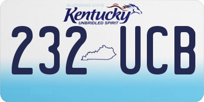 KY license plate 232UCB