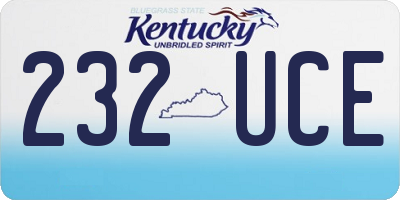 KY license plate 232UCE