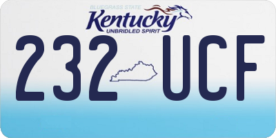 KY license plate 232UCF