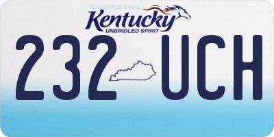 KY license plate 232UCH
