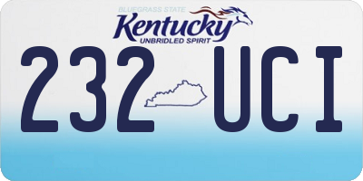 KY license plate 232UCI