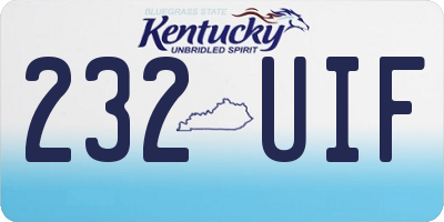 KY license plate 232UIF