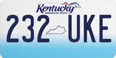 KY license plate 232UKE