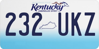 KY license plate 232UKZ