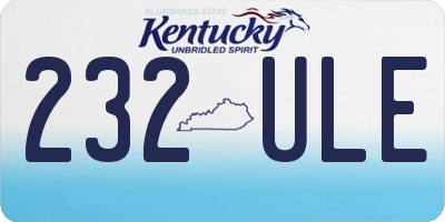 KY license plate 232ULE