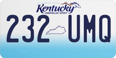 KY license plate 232UMQ
