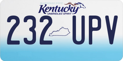 KY license plate 232UPV