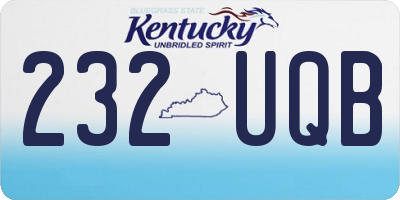 KY license plate 232UQB