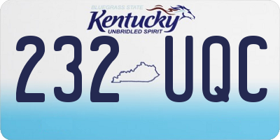 KY license plate 232UQC