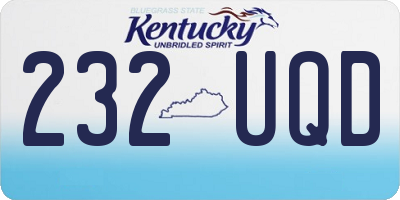 KY license plate 232UQD