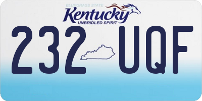 KY license plate 232UQF