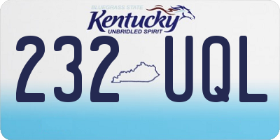 KY license plate 232UQL