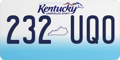 KY license plate 232UQO