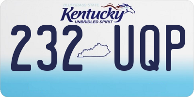 KY license plate 232UQP