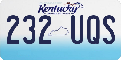 KY license plate 232UQS