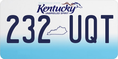 KY license plate 232UQT