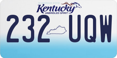 KY license plate 232UQW
