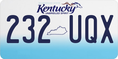 KY license plate 232UQX