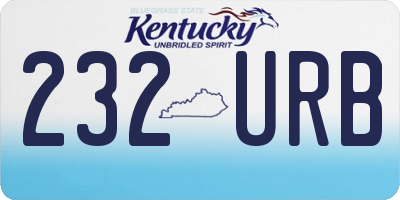 KY license plate 232URB