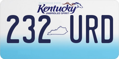 KY license plate 232URD