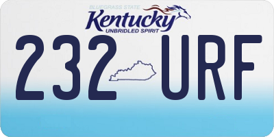 KY license plate 232URF