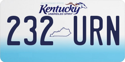 KY license plate 232URN