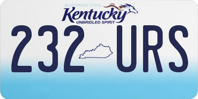 KY license plate 232URS