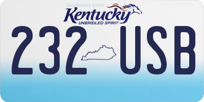 KY license plate 232USB