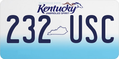 KY license plate 232USC