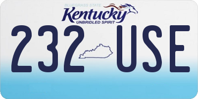 KY license plate 232USE