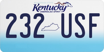 KY license plate 232USF