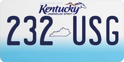 KY license plate 232USG
