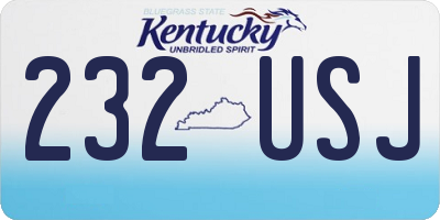 KY license plate 232USJ