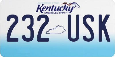 KY license plate 232USK