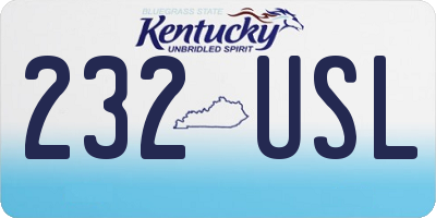 KY license plate 232USL