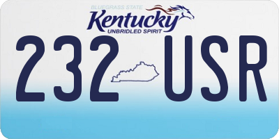 KY license plate 232USR