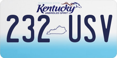 KY license plate 232USV